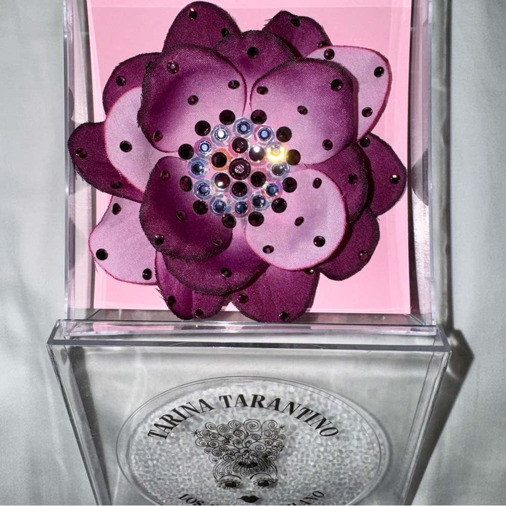 Tarina Tarantino Radiant Purple Gem Rhinestoned Flower Clip